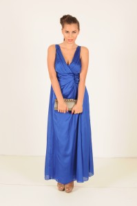 Rochie satin albastru electric